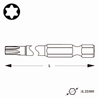 Бита T40х150мм TORX Professional Wiha 7045Z 33932