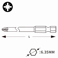 Бита Wera PZ1х50мм Torsion 855/4Z 05060005001