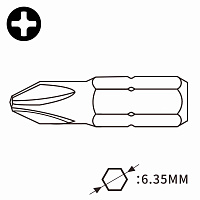 Бита SGS PH4х32мм S2 3шт 6332-PH4-3