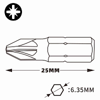 Бита Wiha 5/16" PZ3х32мм 7022Z 1шт 01756